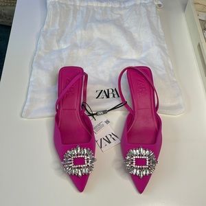 BRAND NEW | ZARA | SHIMMERY SLINGBACK HEELS | SIZE 8
